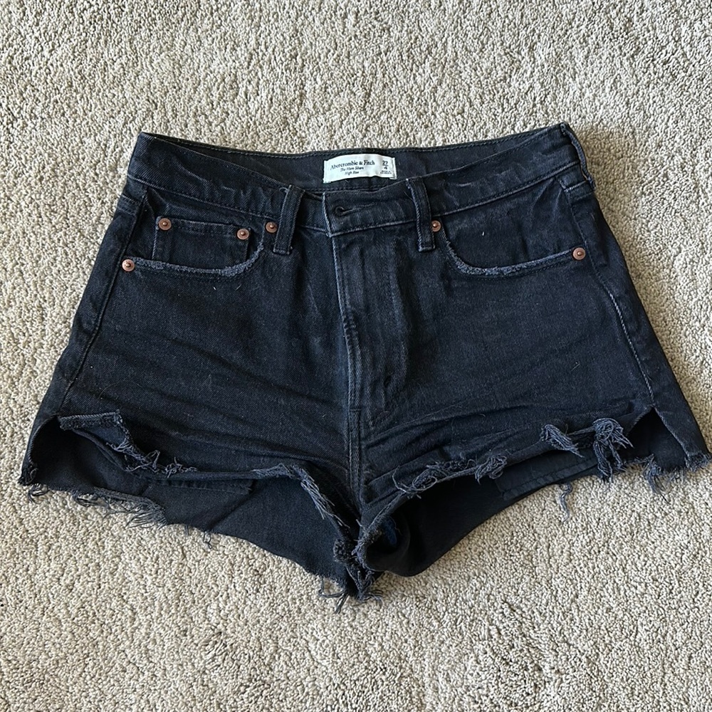 Abercrombie & Fitch Black Denim Shorts